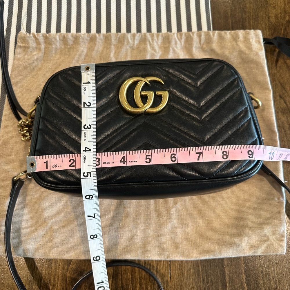 Gucci GG Marmont quilted chevron camera bag, organizer, box, dust bag EUC Small - Picture 16 of 16
